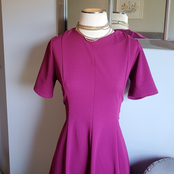 2Hearts Fuschia Fit & Flare Dress - Picture 2 of 6